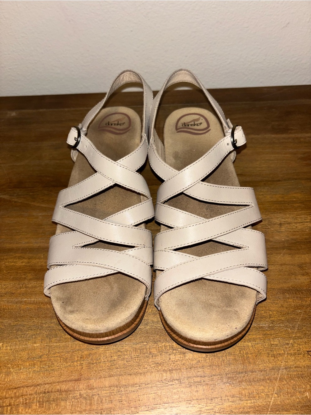 Dansko Women's Strappy Platform Sandals in Light Taupe - Picture 2 of 6